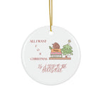 Bookstore Christmas Ceramic Ornament