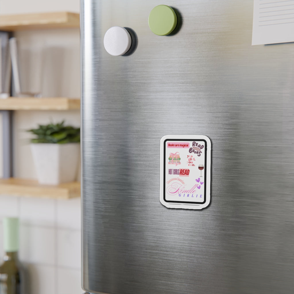 Literary-Themed Die-Cut Magnets, Cute Book Lover Gifts, Quirky Refrigerator Decor, Reader Motivational Magnet, Gift for Bookworms