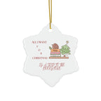 Bookstore Christmas Ceramic Ornament
