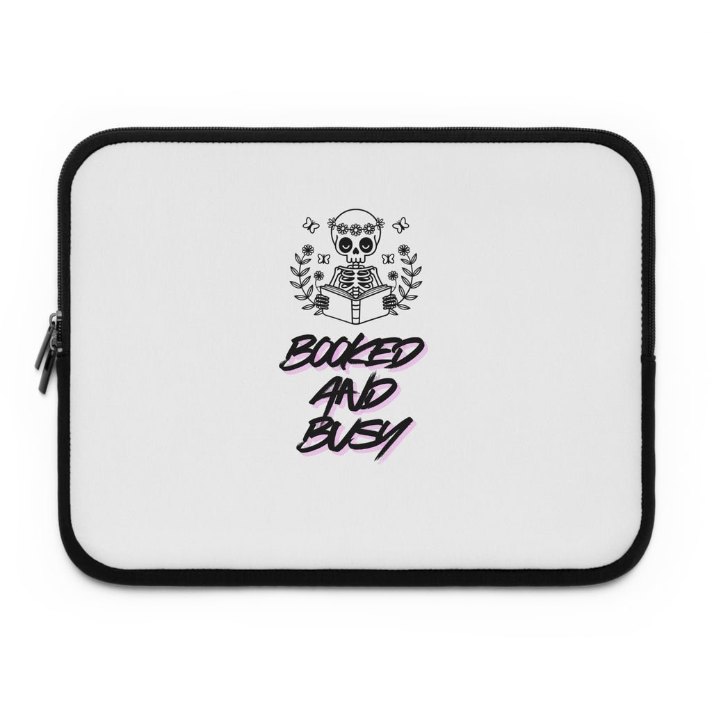Laptop Sleeve - Booked and Busy, Cool Tech Case, Perfect for Students and Professionals, Gift for Graduates, Travel Accessory, Unique Design