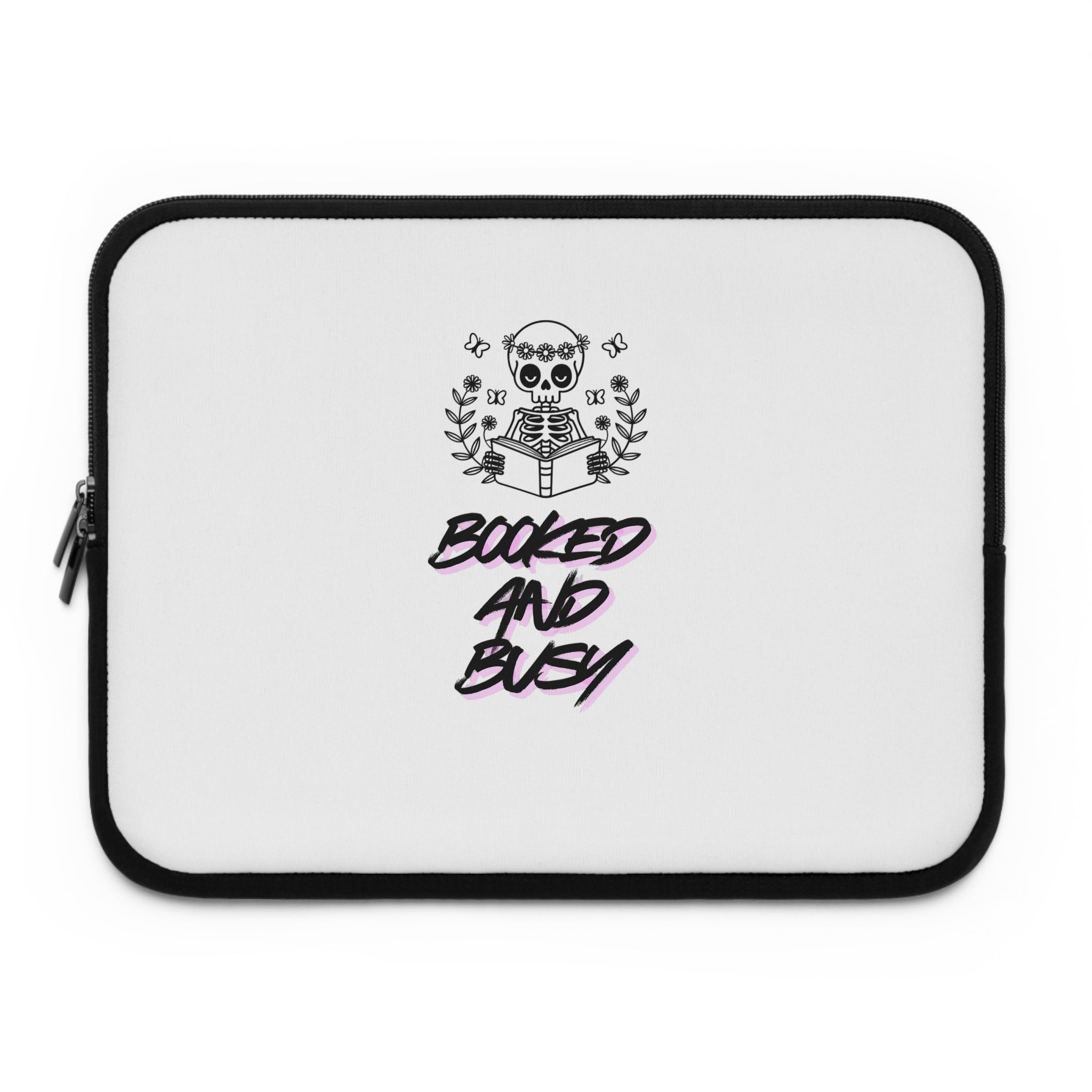 Laptop Sleeve - Booked and Busy, Cool Tech Case, Perfect for Students and Professionals, Gift for Graduates, Travel Accessory, Unique Design