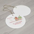 Bookstore Christmas Ceramic Ornament